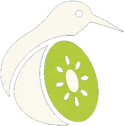Kiwi Solutions: Kiwi bird mark, for dark backgrounds