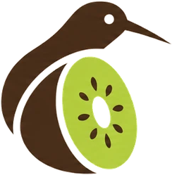 Kiwi Solutions: Kiwi bird mark, for light backgrounds